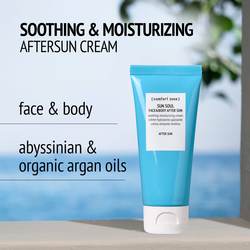 Comfort Zone: SUN SOUL FACE &amp; BODY AFTER SUN <p>soothing after sun cream for face &amp; body</p>
 consistency-2
