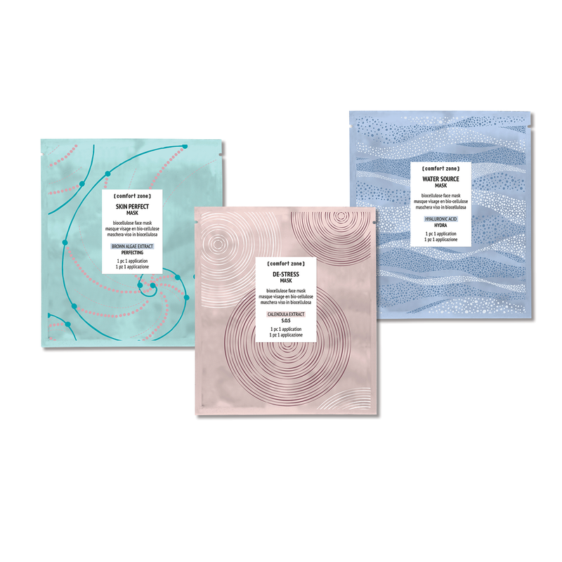 Comfort Zone: SET Sheet Mask Trio <p>A complete sheet mask set for ultimate hydration</p>
-bar
